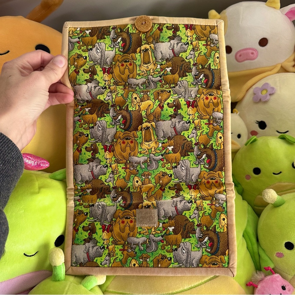 OOAK Canadian Handmade Vibrant Dog Print Fabric Wallet Soft Custom Homemade